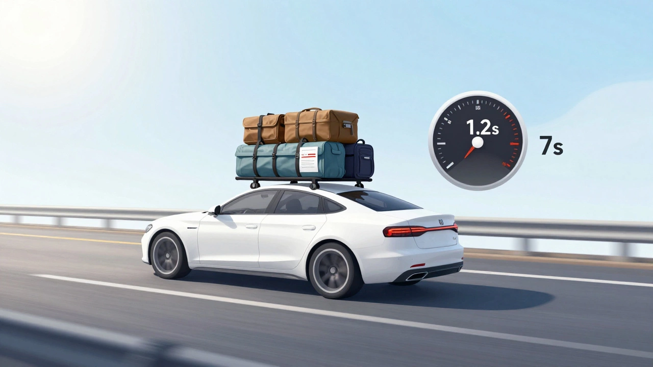 Веб-сайт как автомобиль с тяжелым грузом на крыше, замедляющий его, в сравнении с обтекаемым автомобилем.