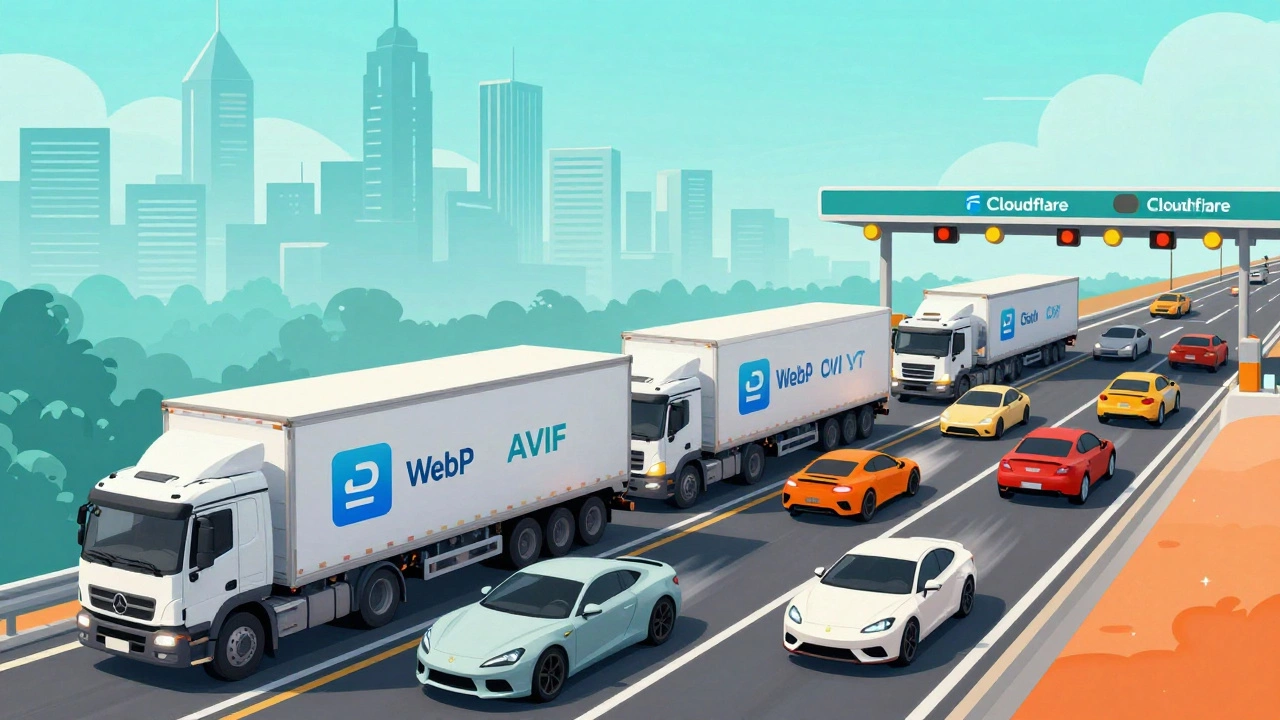 Дорога интернет-трафика: тяжелые файлы замедляют движение, а оптимизированные элементы ускоряют его.