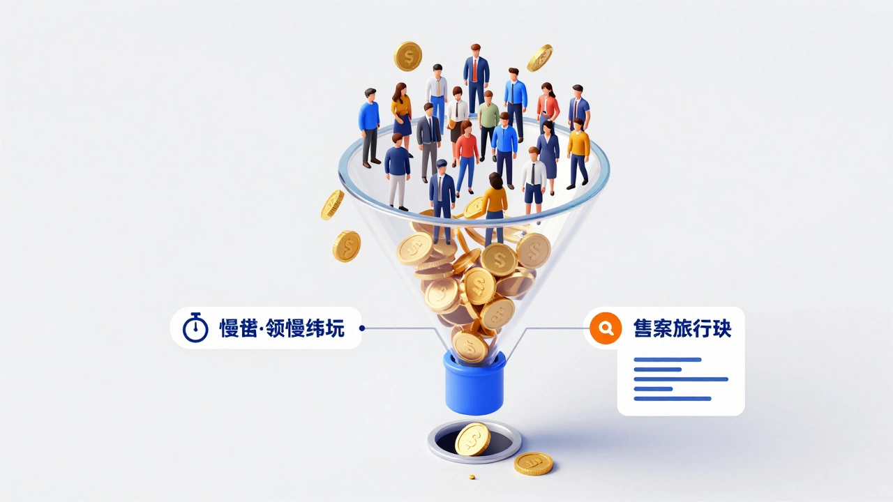 Изометрическая иллюстрация воронки продаж с утечкой пользователей