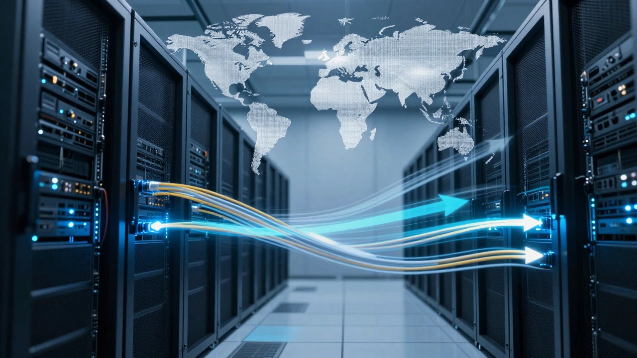 Серверная комната с оптимизированным потоком данных через CDN