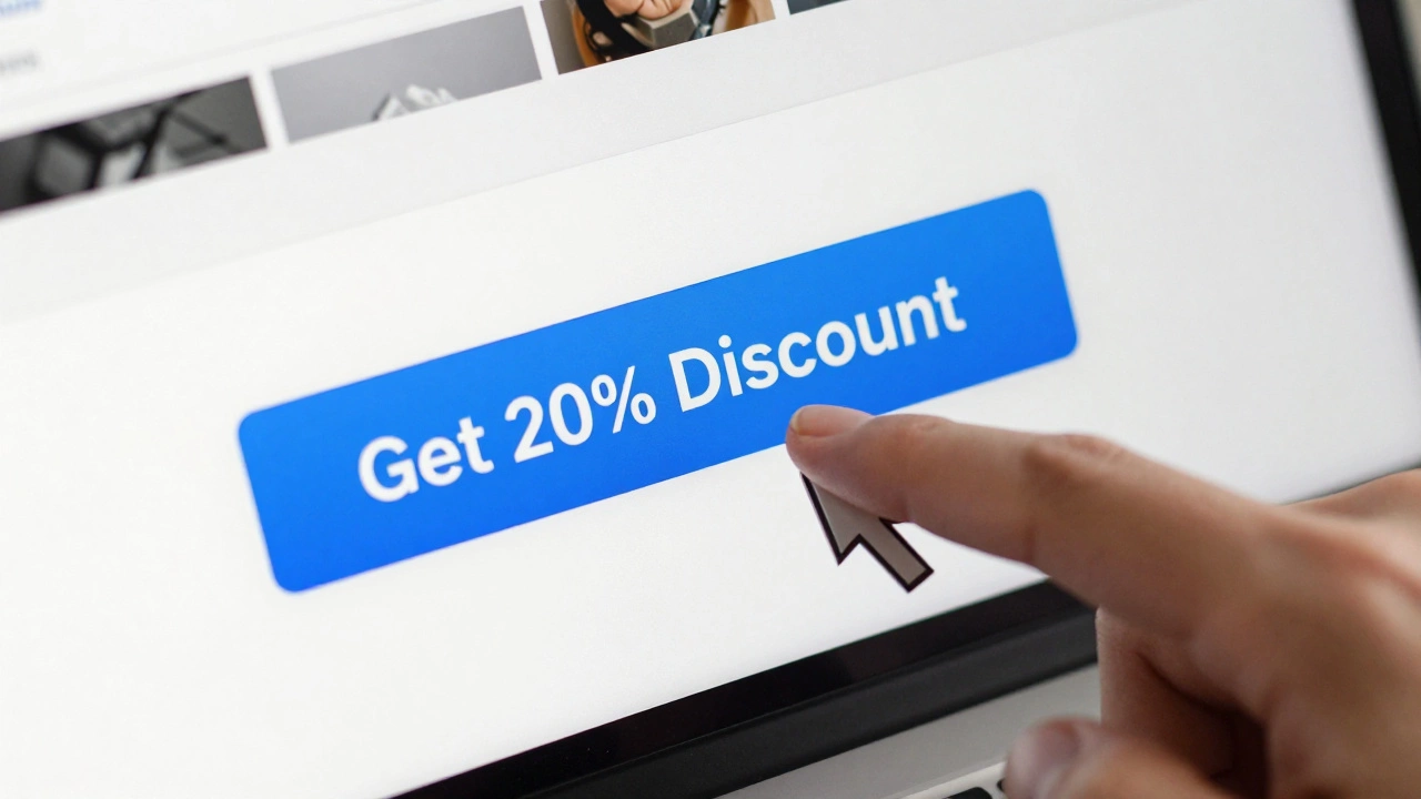 User clicking a prominent call-to-action button
