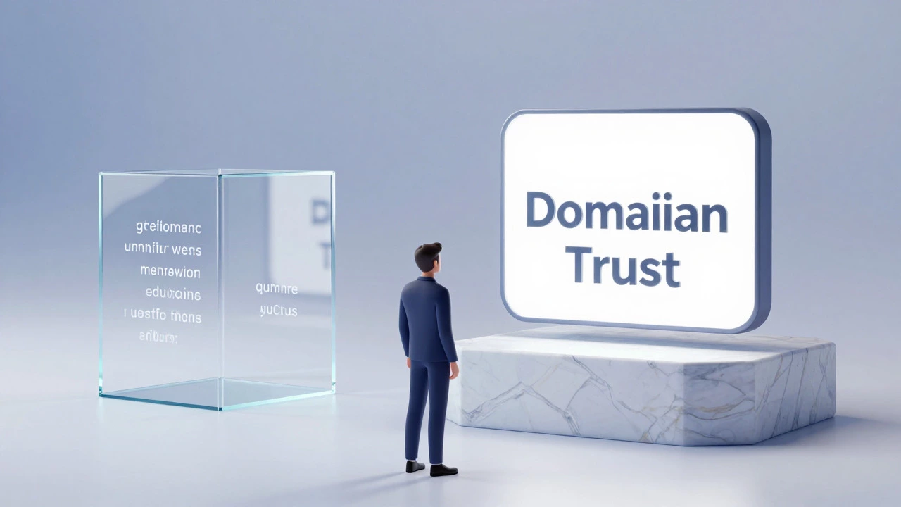 Сравнение надежного домена и ненадежного поддомена в 3D стиле